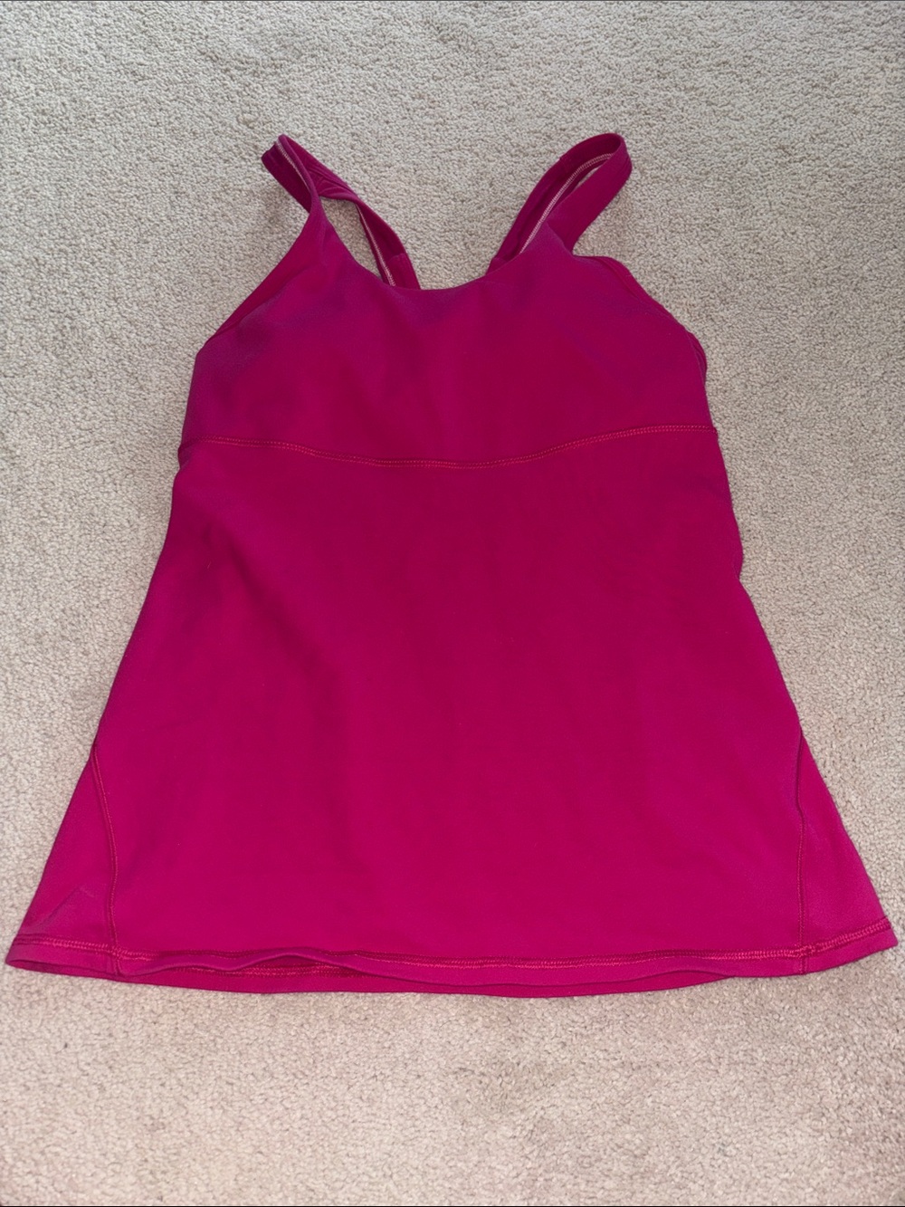 Magenta Lululemon Crossback Tank with built in bra

Size 8